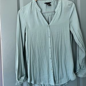 H&M polka dots green blouse (size 2)